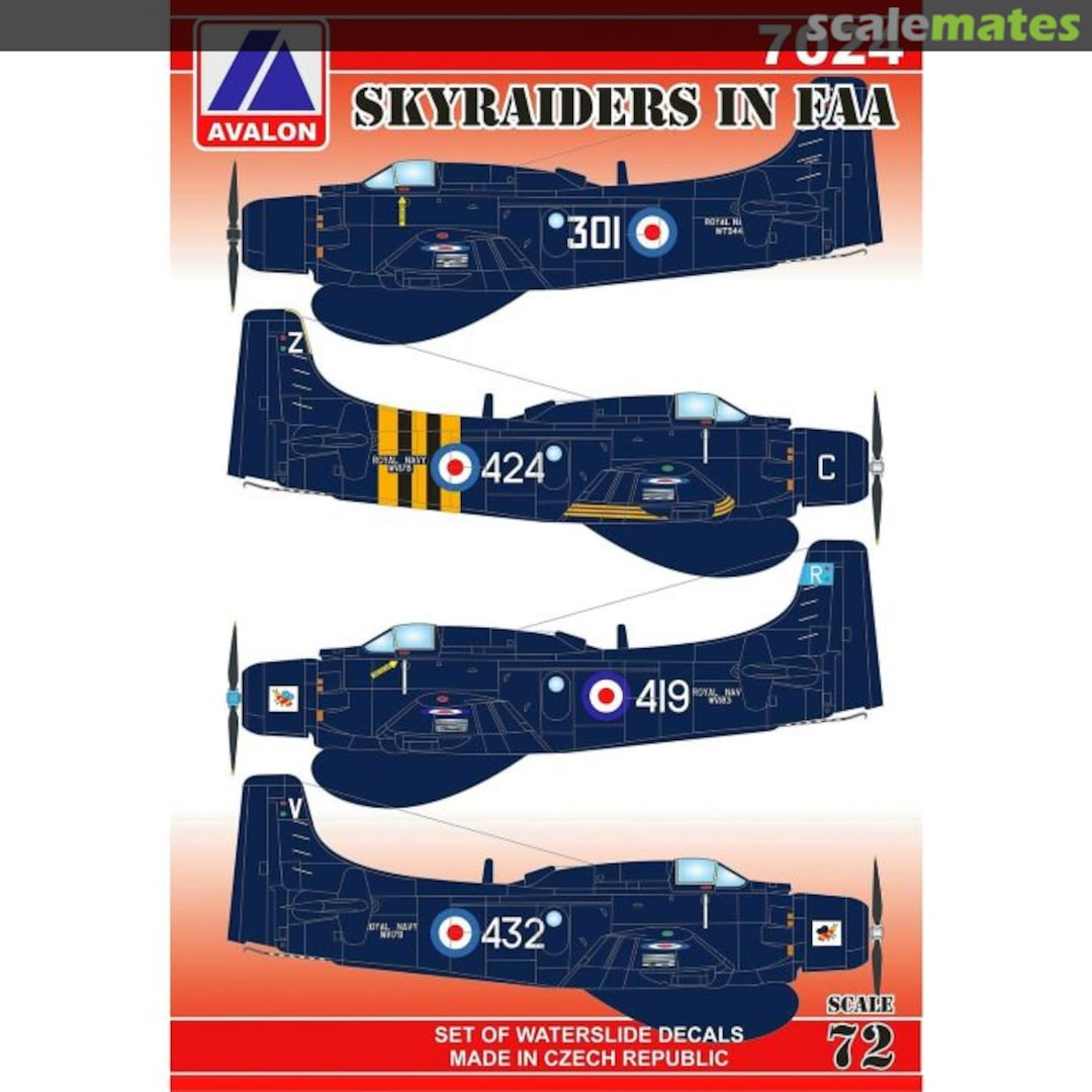 Boxart Skyraiders In FAA 7024 Avalon Decals