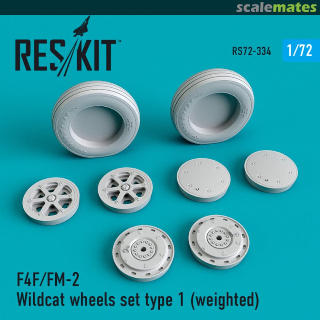 Boxart Grumman F-4F/FM-2 Wildcat - wheels set type 1 (weighted) RS72-0334 ResKit