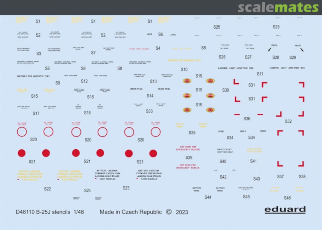 Boxart B-25J stencils D48110 Eduard