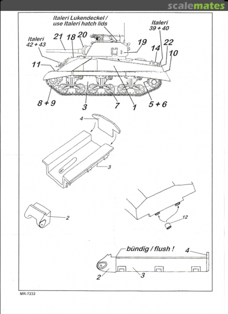 Contents US M4A6 Sherman experimental MR-72032 Mr. Model