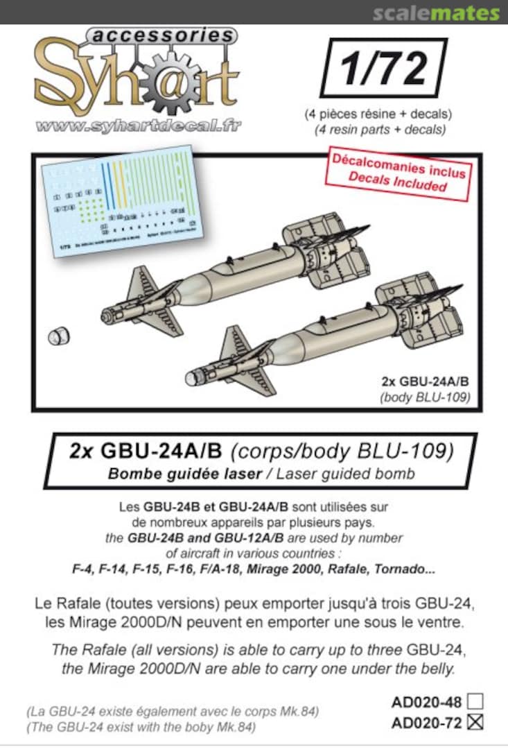 Boxart GBU-24B (body BLU-109) AD020-72 Syhart