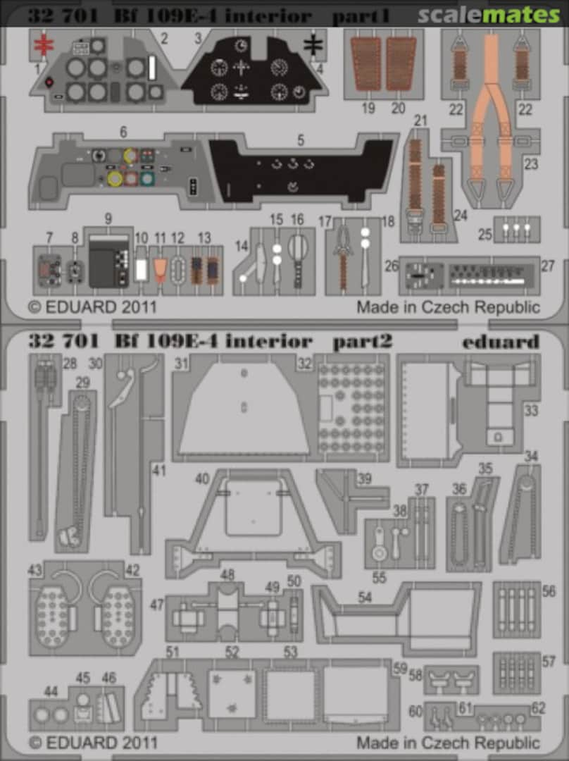 Boxart Messerschmitt Bf 109E-4 - PE Cockpit & Interior Detail 32701 Eduard