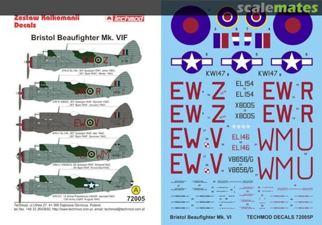 Boxart Bristol Beaufighter VI 72005 Techmod