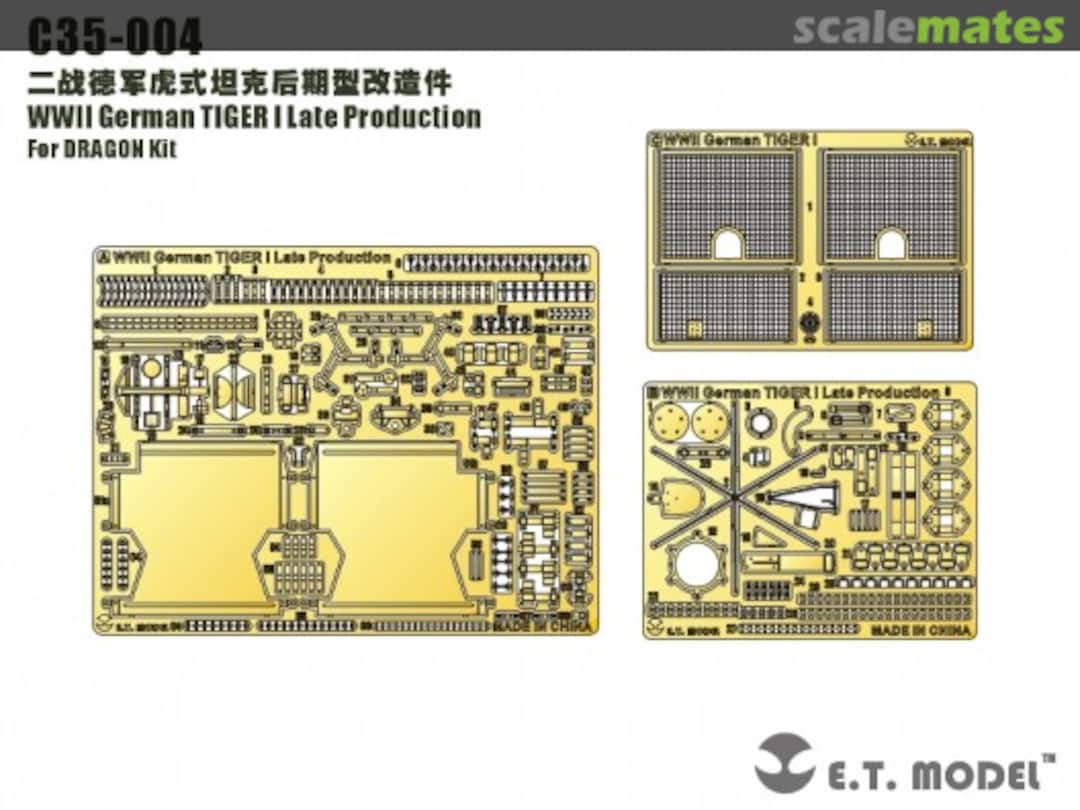 Boxart Tiger I Late Production (Dragon) C35-004 E.T. Model