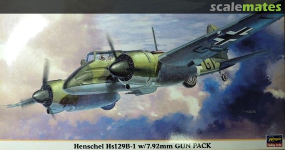 Boxart Henschel Hs129B-1 w/7.92mm Gun Pack 09422 Hasegawa