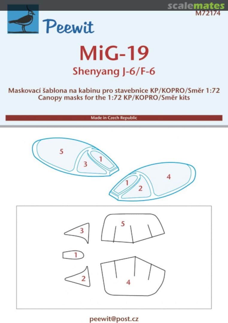 Boxart Mikoyan MiG-19S/Shenyang J-6/F-6 M72174 Peewit