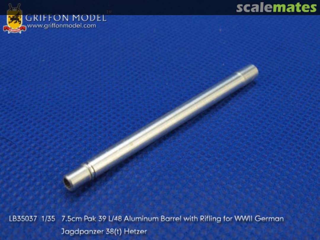 Boxart 7.5cm Pak 39 L/48 Aluminum Barrel with Rifling for WW II German Jagdpanzer 38(t) Hetzer LB35037 Griffon Model