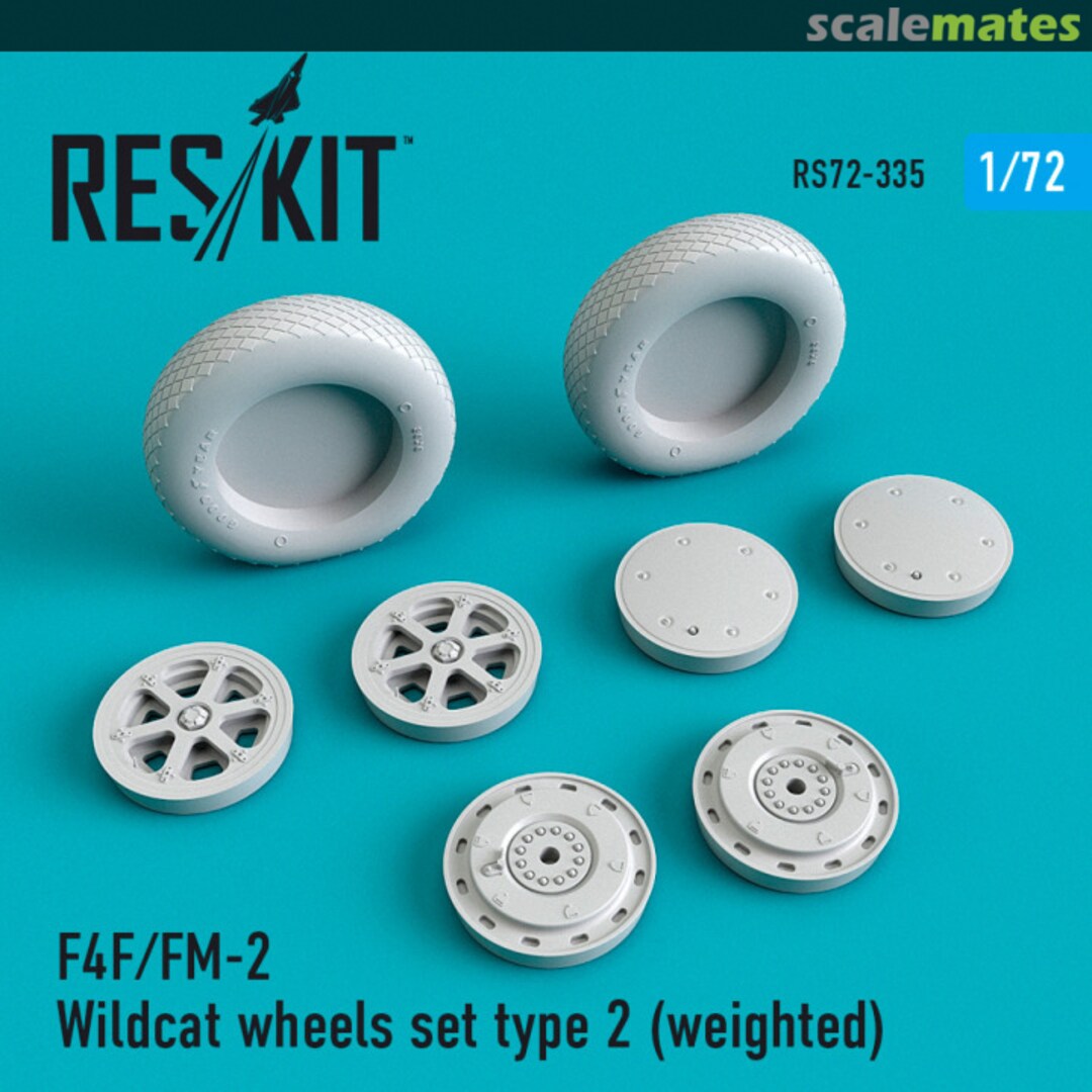 Boxart Grumman F-4F/FM-2 Wildcat - wheels set type 2 (weighted) RS72-0335 ResKit