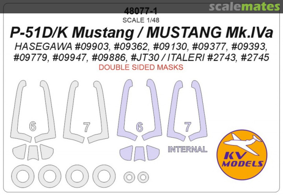 Boxart P-51D/K Mustang (Double sided masks) 48077-1 KV Models