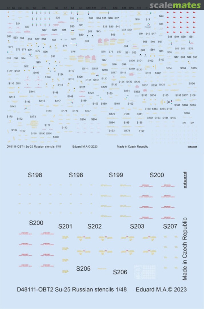 Boxart Su-25 Russian stencils D48111 Eduard