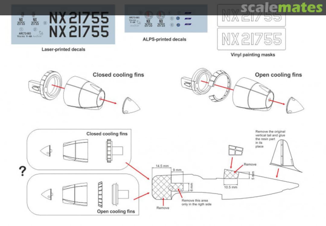 Contents Vultee V-48 Prototype ARC72-K02 Arctic Decals