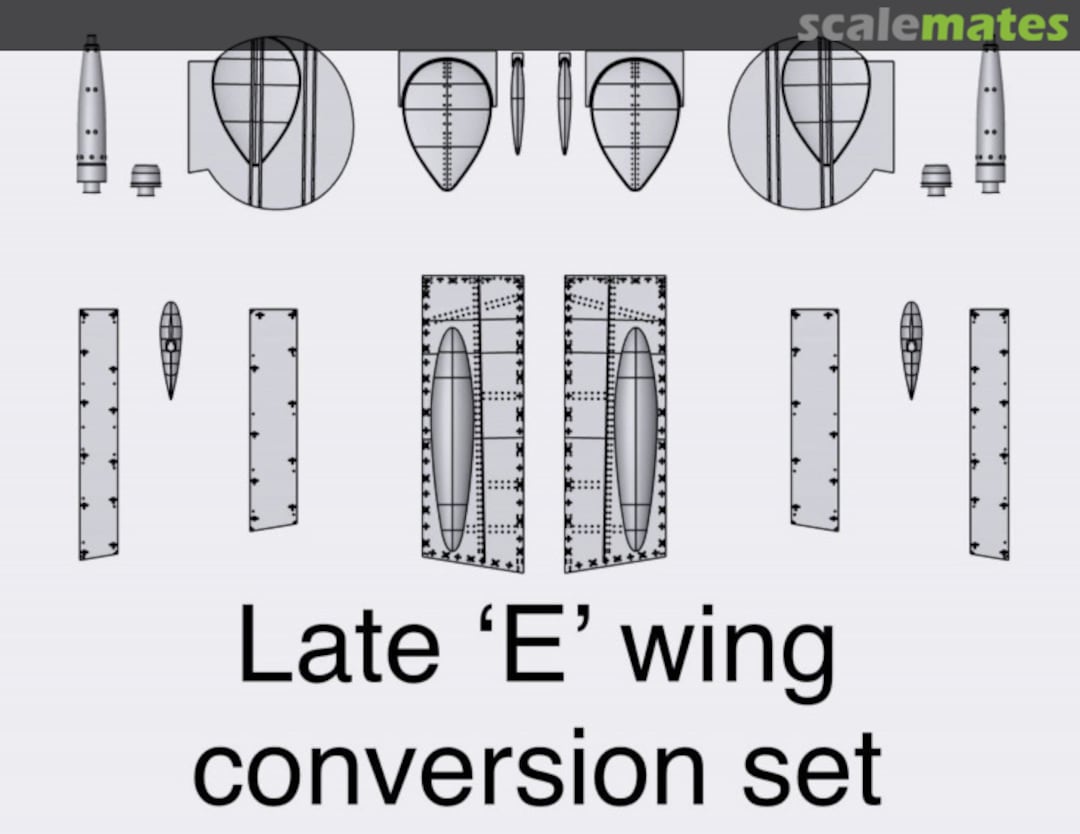 Boxart Supermarine Spitfire Mk. IX E wing LATE conversion set ACM24018 Aerocraft Models