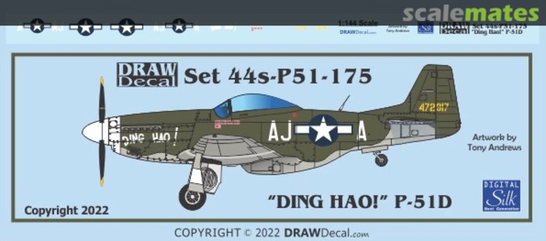 Boxart “DING HAO!” P-51D 44-P51-175 Draw Decal