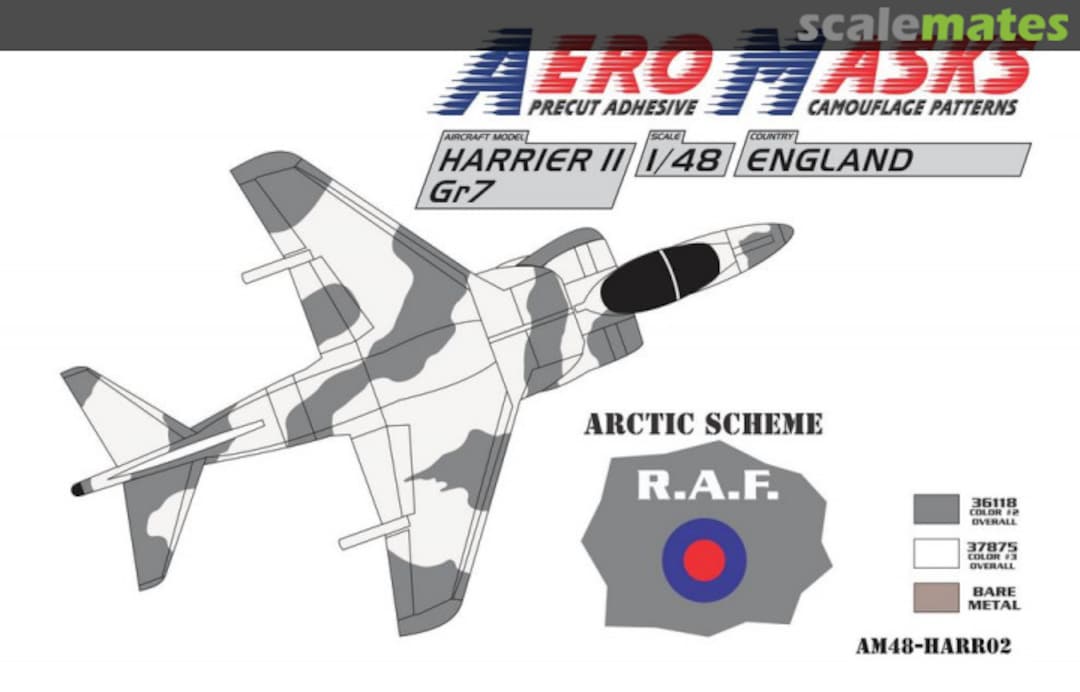 Boxart Harrier II Gr7 England AM48-HARR02 AeroMasks