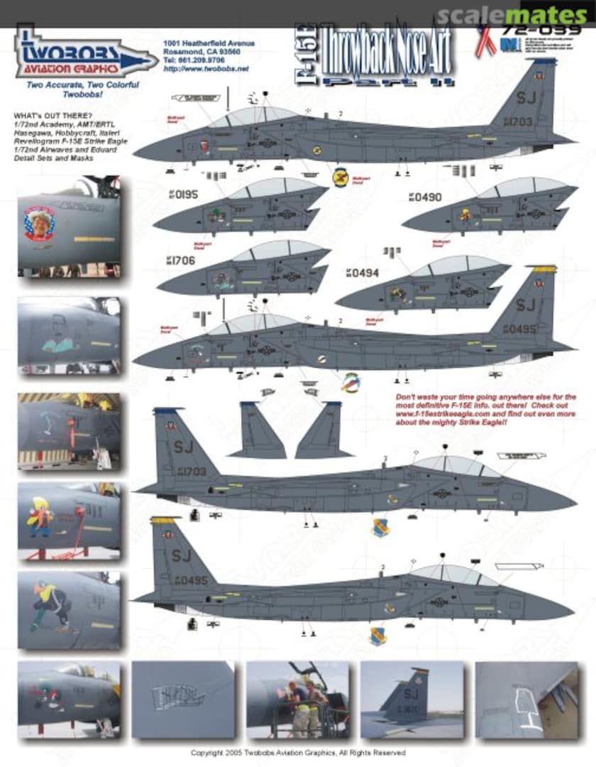 Boxart F-15E Throwback Nose Art 72-039 TwoBobs Aviation Graphics