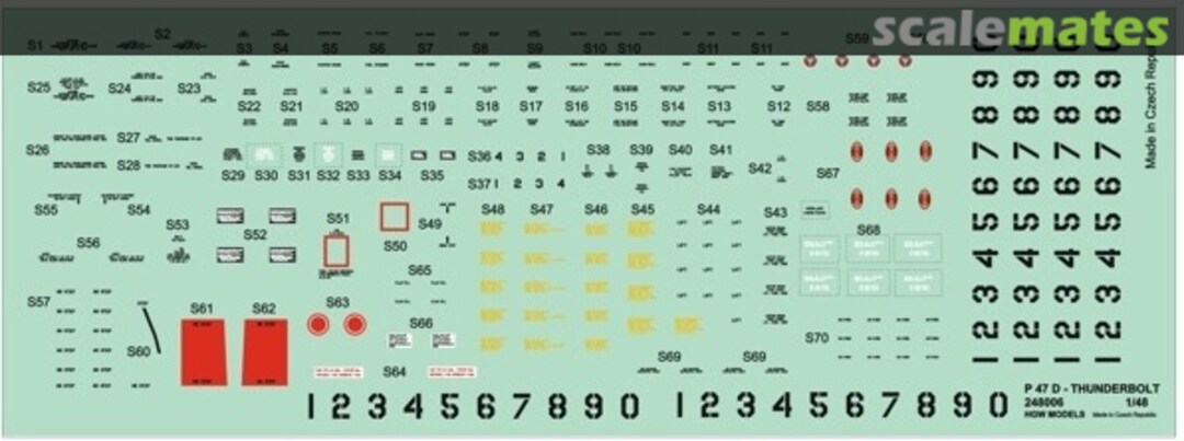 Boxart P-47 Thunderbolt - Stencils 248006 HGW Models