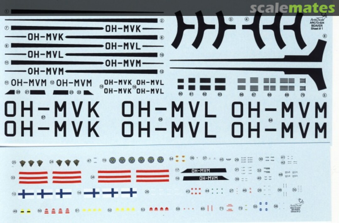 Boxart DHC-2 Beaver The Finnish Border Guard ARC72-0124 Arctic Decals