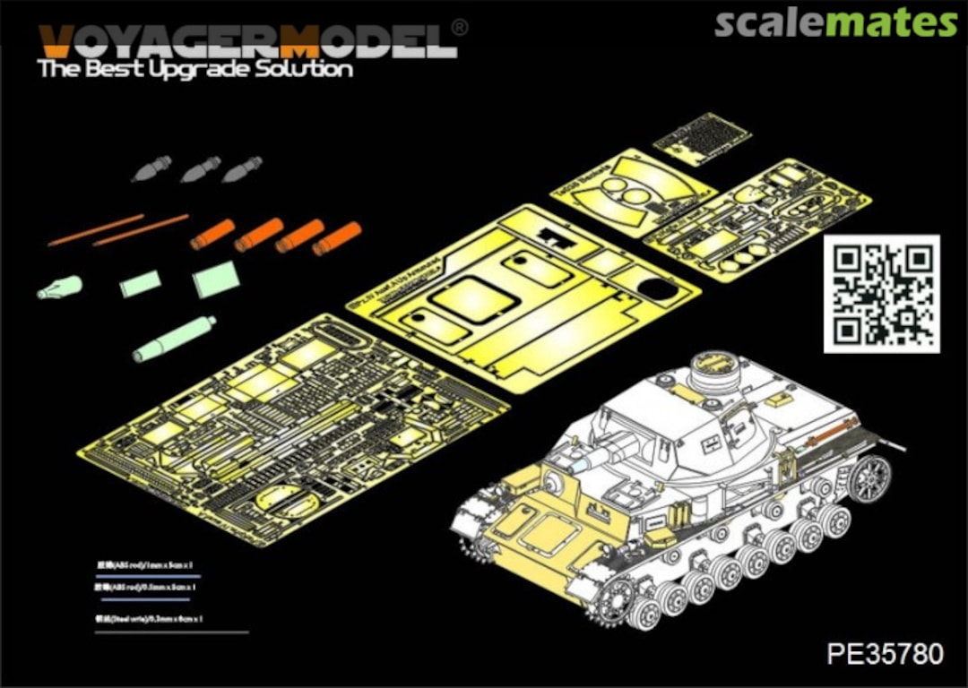 Boxart Pz.Kpfw.IV Ausf.A Up Armoured Basic Set (For DRAGON 6747/6816) PE35780 Voyager Model