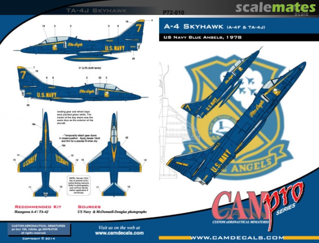 Boxart A-4 Skyhawk (A-4F & TA-4J) P72-010 CAM