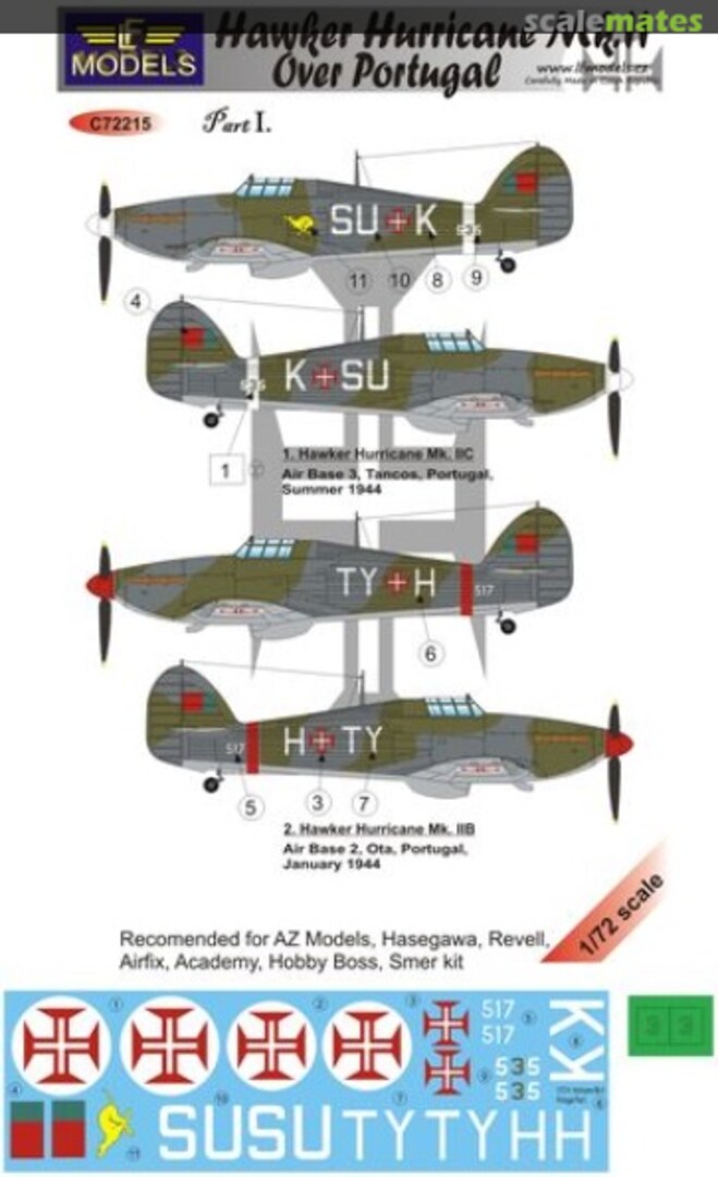 Boxart Hawker Hurricane Mk.II over Portugal Pt 1 C72215 LF Models