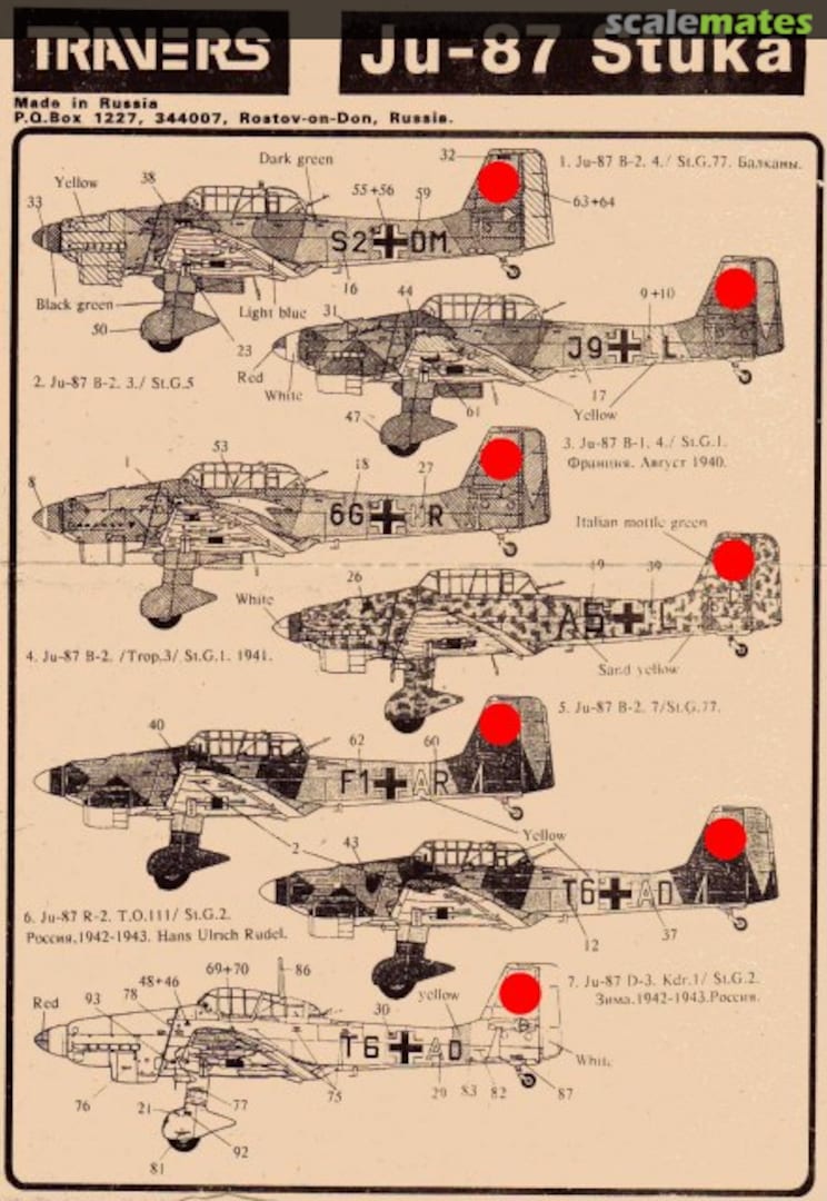 Boxart Junkers Ju 87 Stuka 72-038 Travers