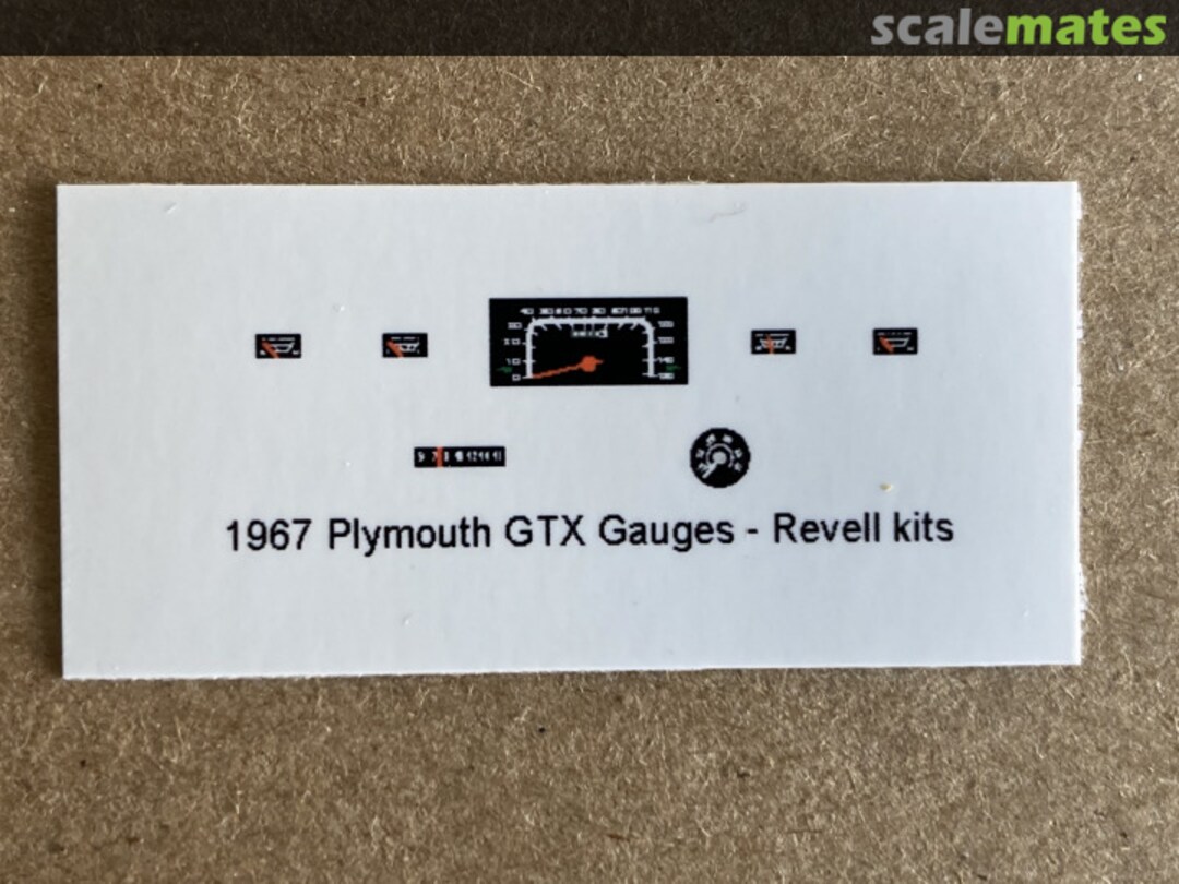 Boxart 1967 Plymouth GTX Gauge Faces  Best Model Car Parts