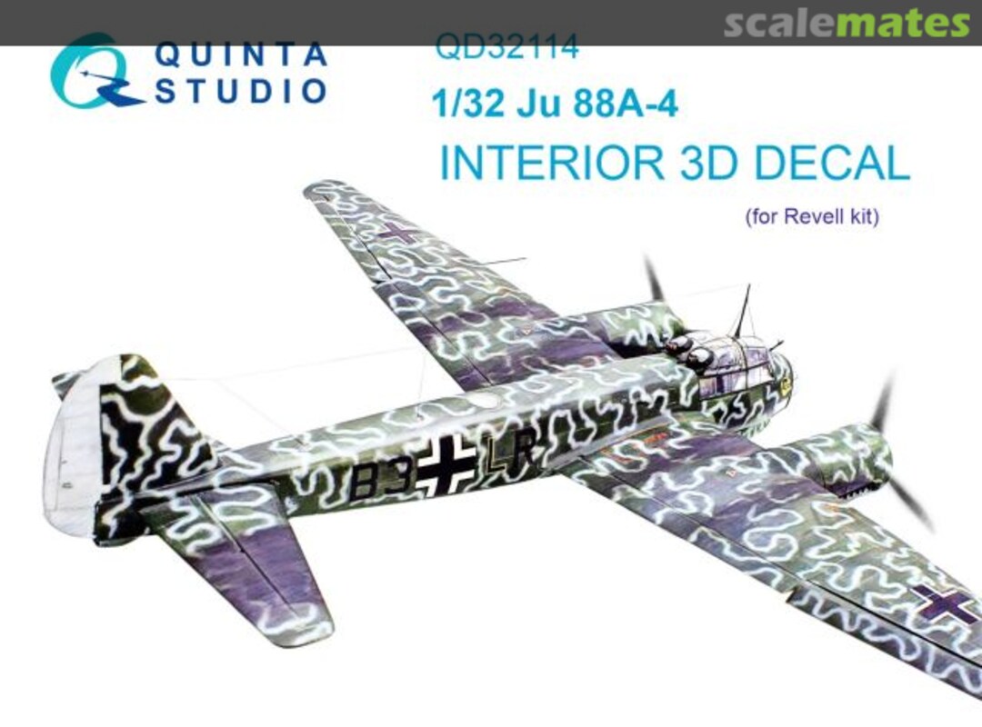 Boxart JU 88A-4 interior 3D decals QD32114 Quinta Studio