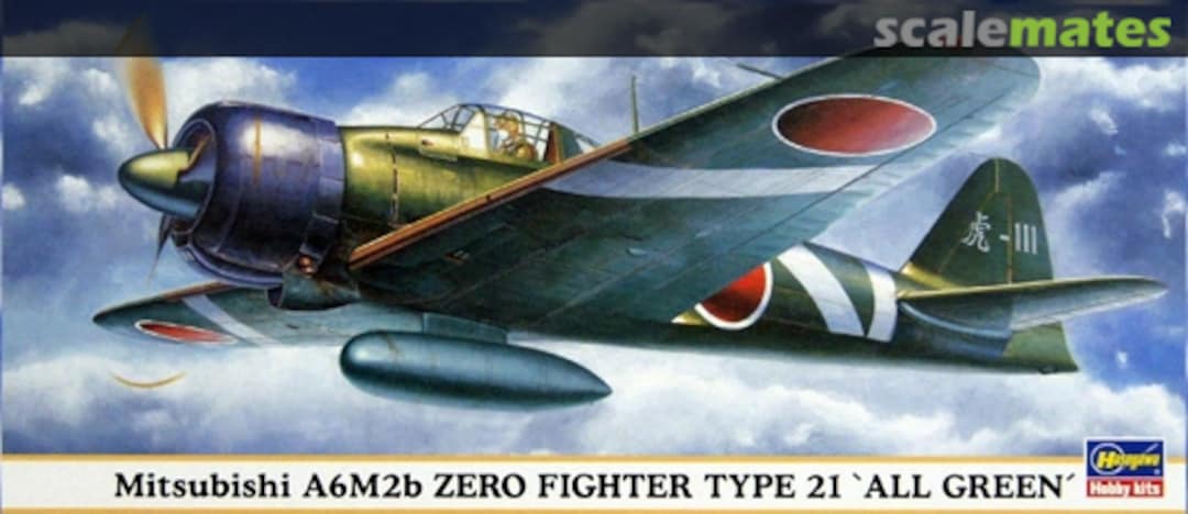 Boxart Mitsubishi A6M2b Zero Fighter Type 21 'All Green' 00666 Hasegawa