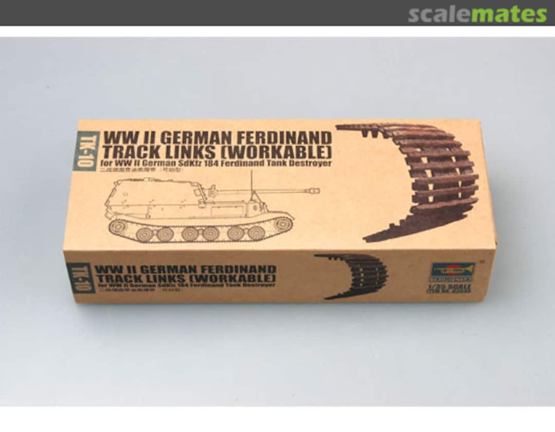 Boxart WW II German Ferdinand Track Links (Workable) 02040 Trumpeter