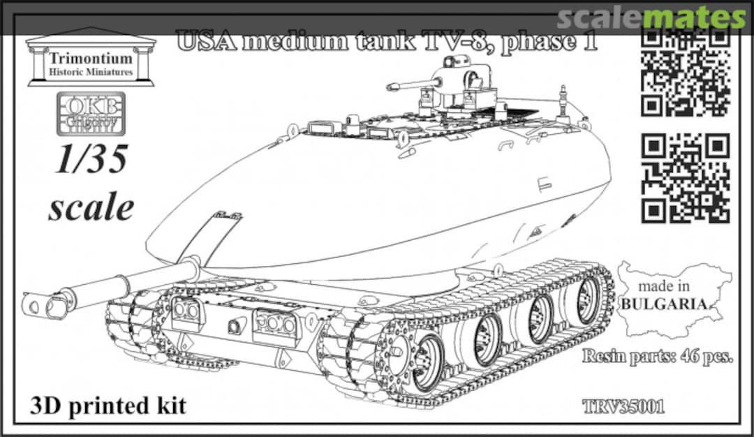 Boxart USA medium tank TV-8, phase 1 TRV35001 OKB Grigorov