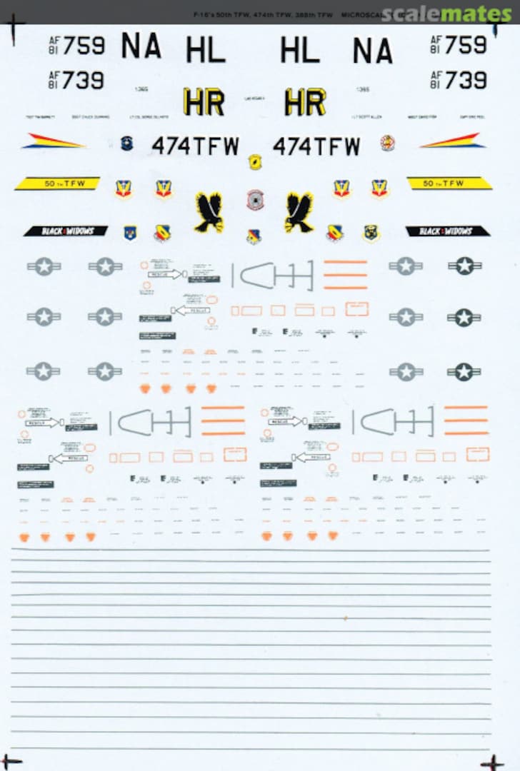 Boxart F-16's 50th TFW, 474th TFW, 388th TFW 72-527 Microscale