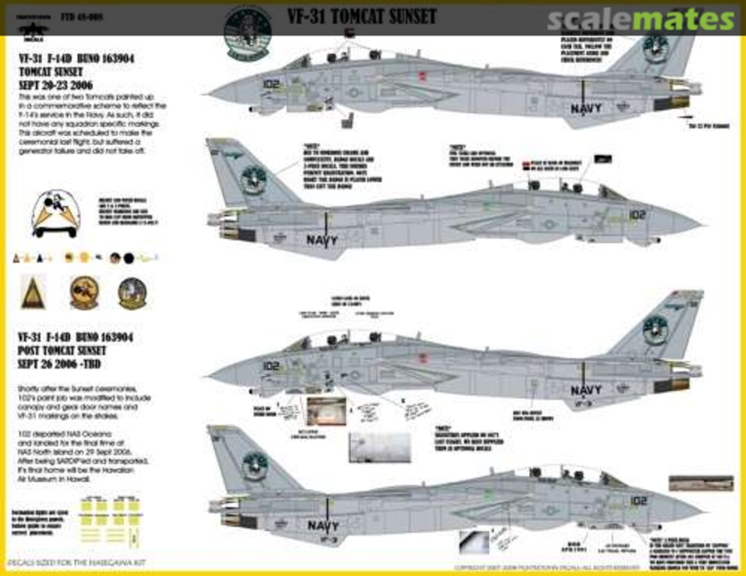 Boxart F-14D Tomcat "Tomcat Sunset" FTD72003 Fightertown Decals