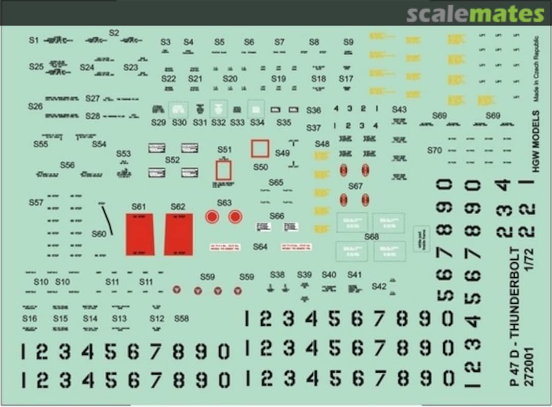 Boxart P-47 Thunderbolt - Stencils 272001 HGW Models