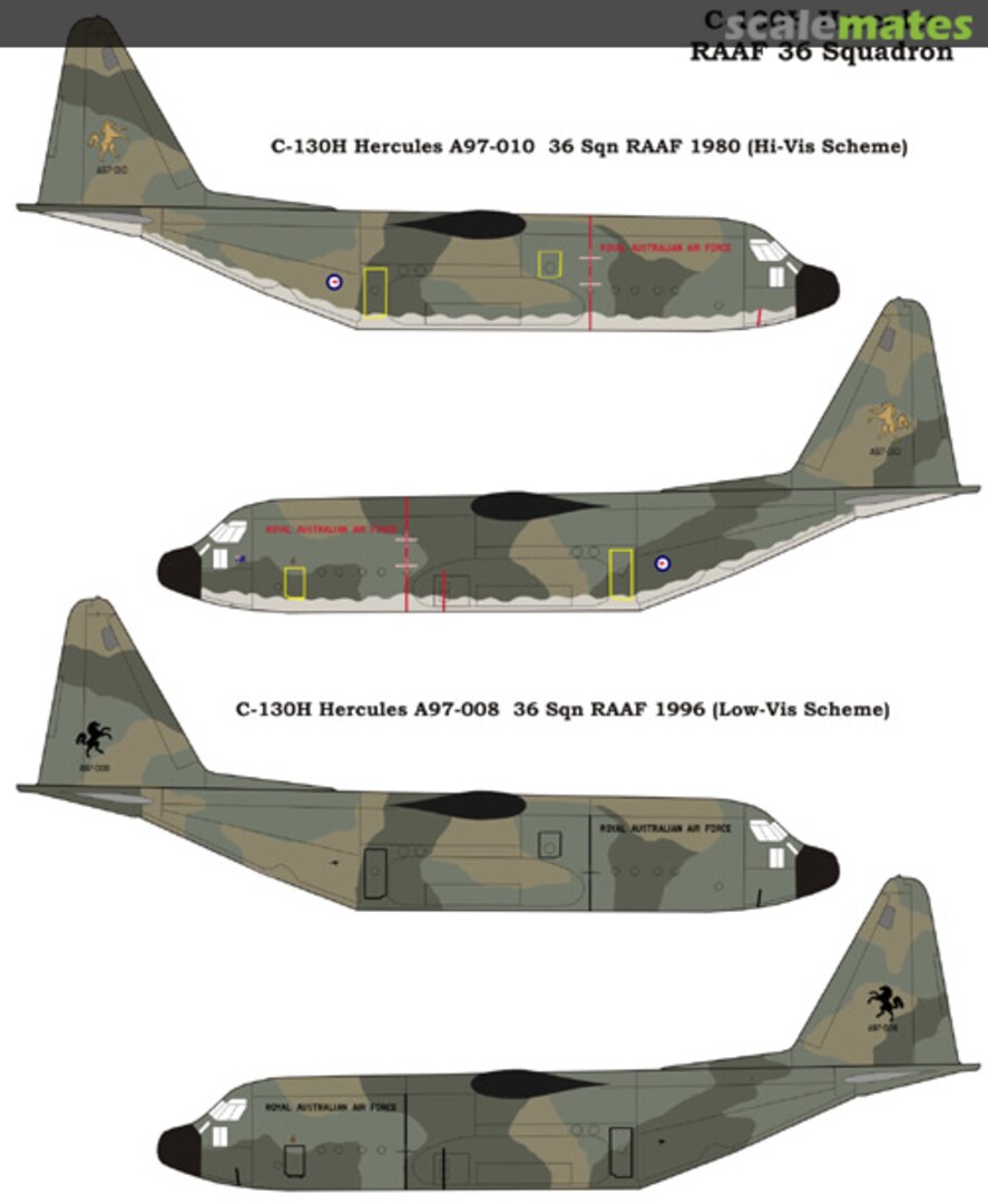 Boxart C-130H Hercules: RAAF 36 Sqn Hi-Vis/Lo-Vis A14436 Aussie Decals