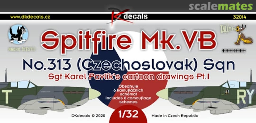 Boxart Spitfire Mk. VB No. 313 (Czechoslovak) Sqn 32014 DK Decals