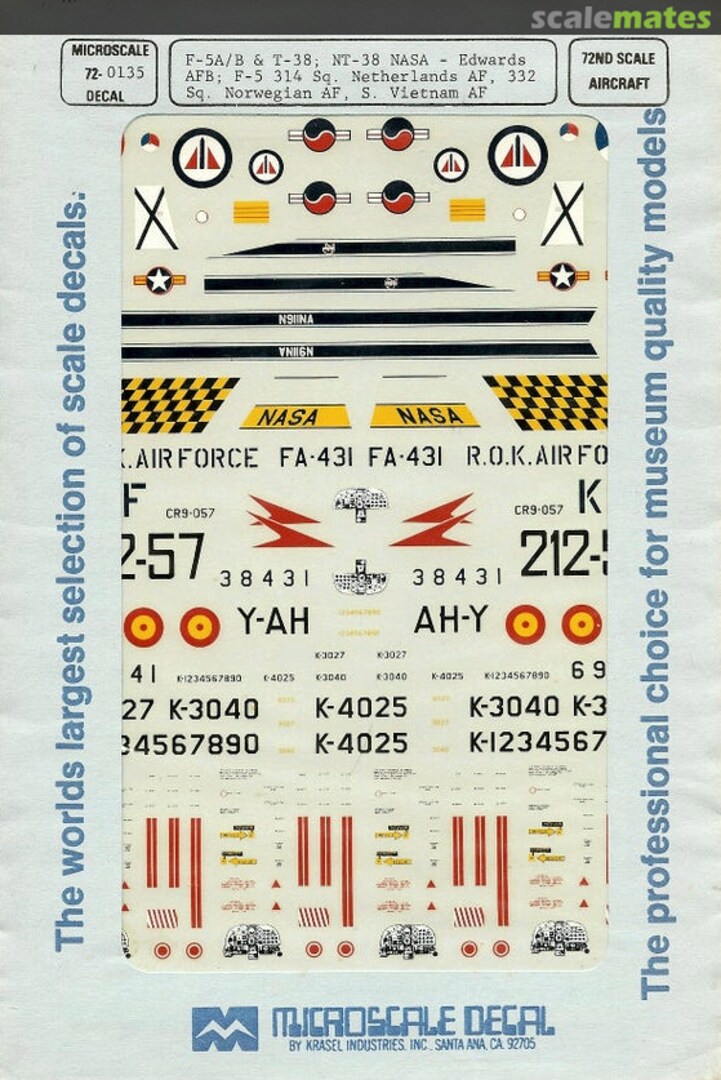 Boxart F-5A/B & T-38 72-135 Microscale