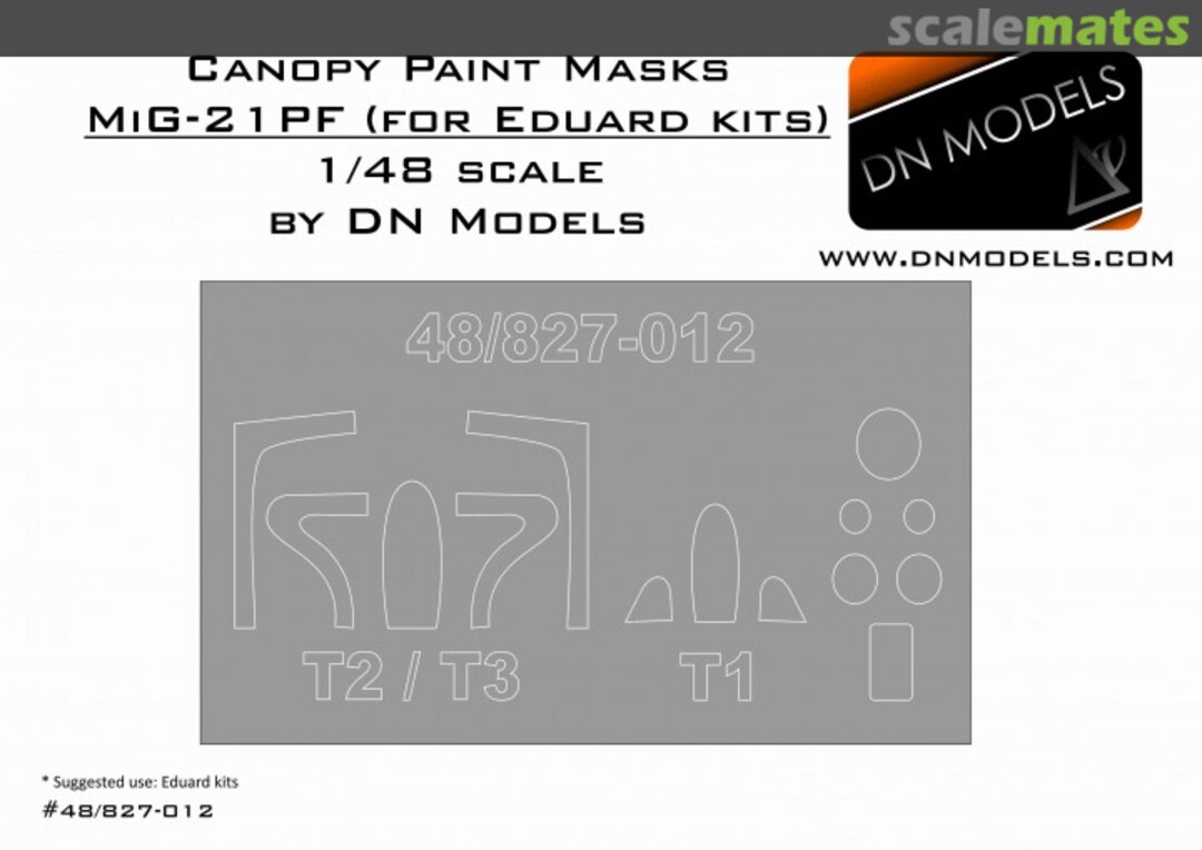 Boxart Canopy Paint Masks MiG-21PF 1/48 /for Eduard kits/ 48/827-012 DN Models