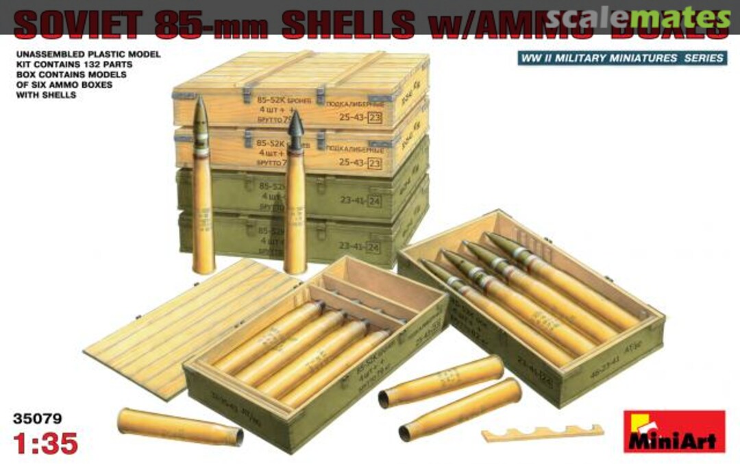 Boxart 85mm Shells w/Ammo Boxes 35079 MiniArt