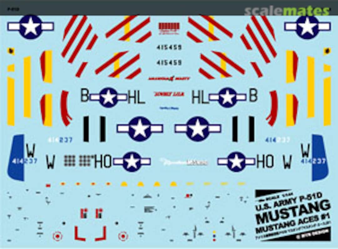 Boxart U.S. Army P-51D Mustang `Mustang Aces` #1 A-411 MYK Design