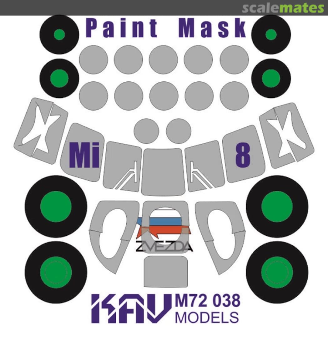 Boxart Paint mask for Mi-8/Mi-17 (Zvezda) KAV M72 038 KAV models