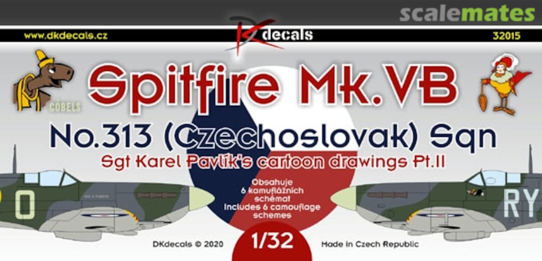 Boxart Spitfire Mk. VB No. 313 (Czechoslovak) Sqn 32015 DK Decals