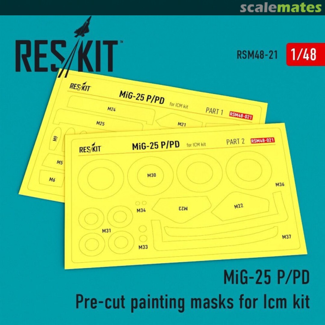 Boxart MiG-25P/PD - painting masks RSM48-0021 ResKit