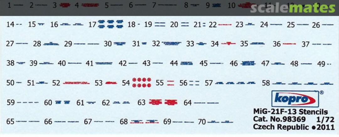 Contents MiG-21F-13 Fishbed C Stencil Data 98369 Kopro