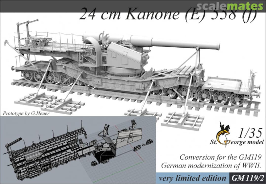 Boxart 24cm Kanone (E) 558 (f) conversion set GM119/2 St.George Model