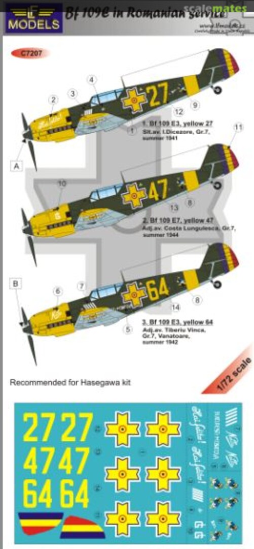 Boxart Bf 109E-3/E-7 in Romanian service C7207 LF Models