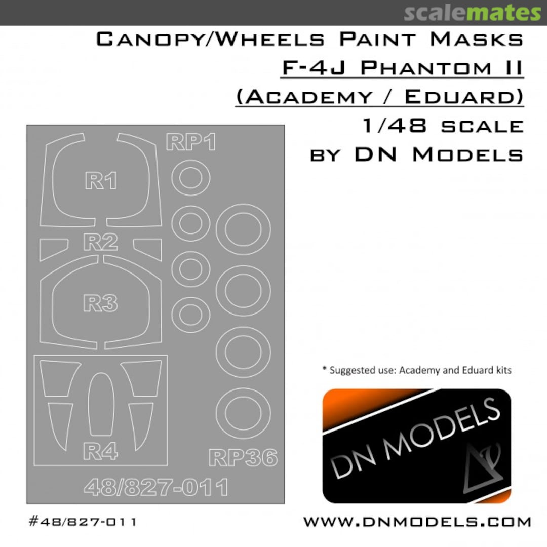 Boxart Canopy Paint Masks for F-4J Phantom II 1/48 /Academy & Eduard/ 48/827-0101 DN Models