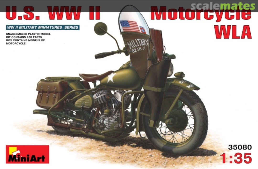 Boxart WWII Motorcycle WLA 35080 MiniArt