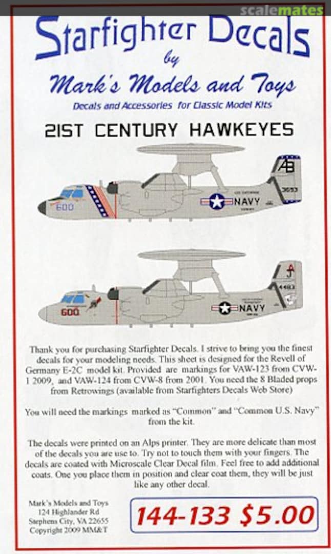 Boxart 21st Century Hawkeyes 144-133 Starfighter Decals