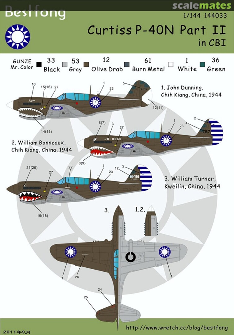 Boxart Curtiss P-40N Part II 72044 Bestfong