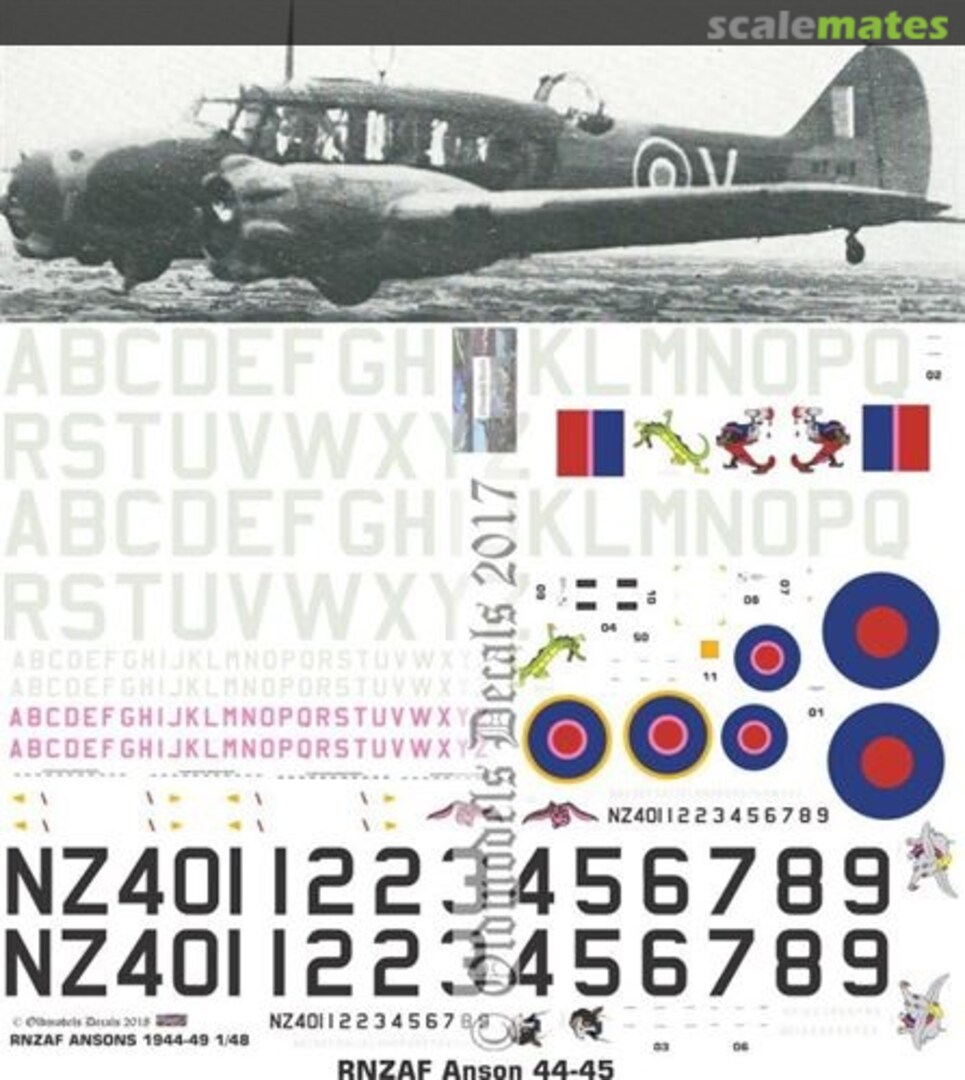 Boxart RNZAF Ansons 1944-45 OMD0784 Oldmodels Decals